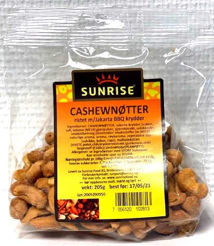 SUNRISE เม็ดมะม่วงหิมพานต์อบกรอบ รสจาการ์ตา 170 กรัม