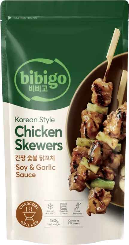 BIBIGO CHICKEN SKEWERS SOY & GARLIC SAUCE