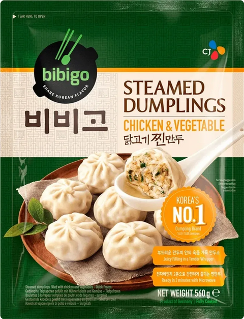 BIBIGO CHICKEN & VEGETABLE STEAMED DUMPLINGS