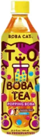 BOBA CAT FRUITY PASSION LYCHEE BOBA TEA