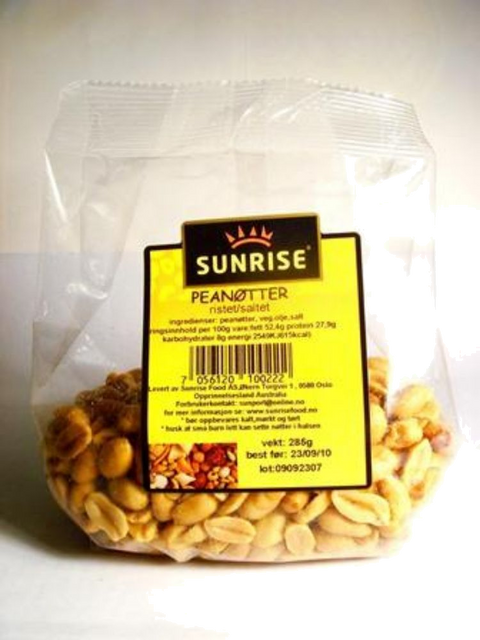 SUNRISE PEANØTTER RISTET SALTET