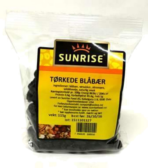 SUNRISE TØRKEDE BLÅBÆR