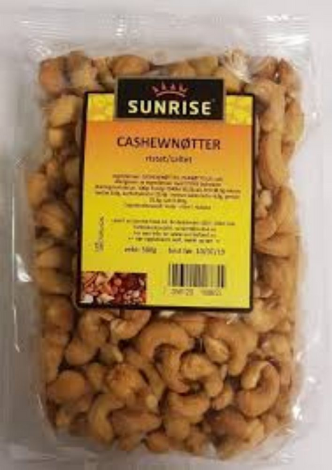 SUNRISE CASHEWNØTTER RISTET SALTET
