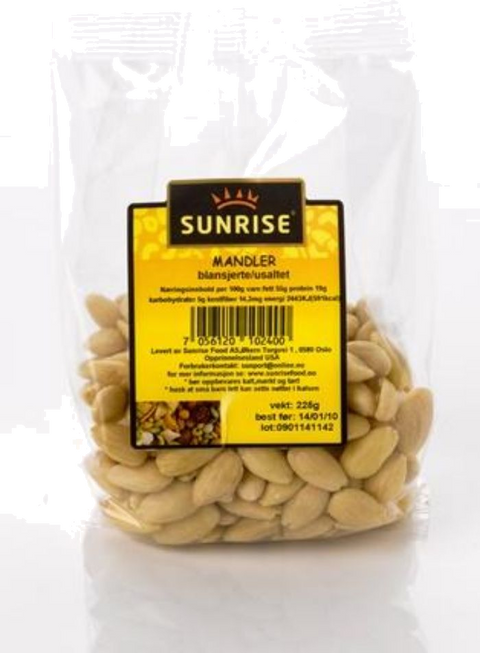SUNRISE MANDLER BLANSJERTE 165G