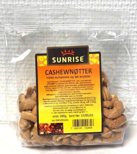 SUNRISE CASHEWNØTTER RISTET M/SOUR CREAM