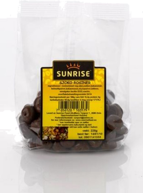SUNRISE ROSINER M/SJOKOLADE
