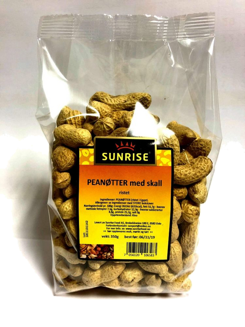 SUNRISE PEANØTTER M/SKALL RISTET