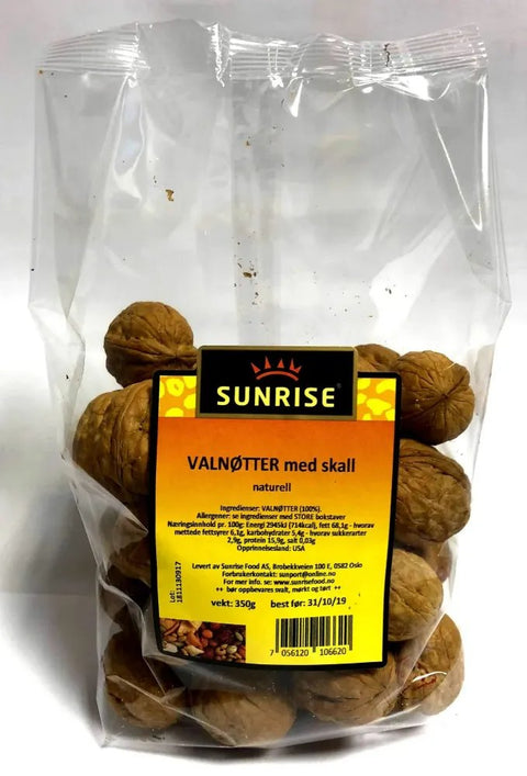 SUNRISE VALNØTTER MED SKALL