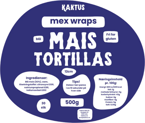 KAKTUS BLÅ MAIS TORTILLA 12CM