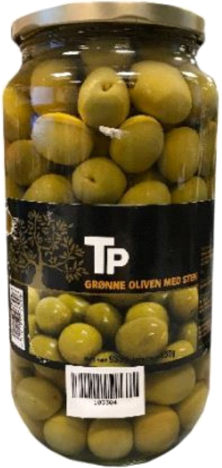 TP Grønne Oliven med Sten 935g