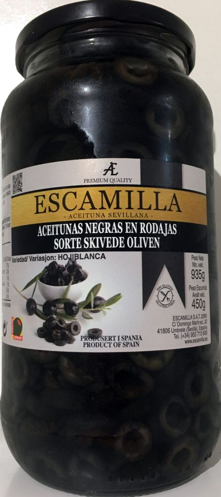 ESCAMLILLA SORTE SKIVEDE OLIVEN