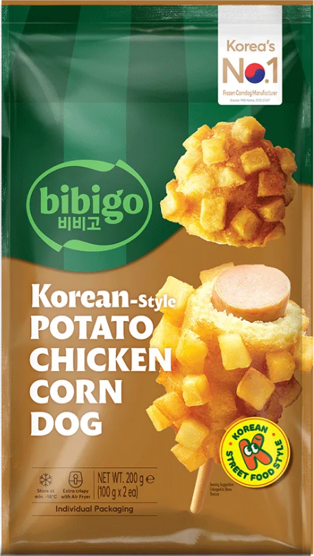 BIBIGO POTATO CHICKEN CORN DOG 2 STK