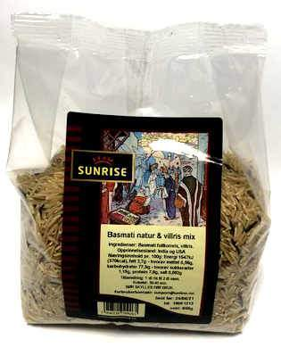 SUNRISE BASMATI NATUR OG VILLRIS 550G