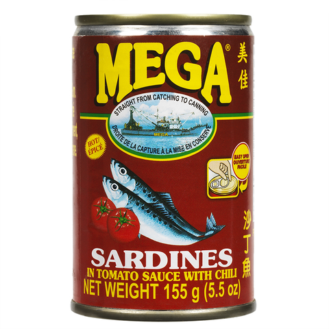 Mega Sardiner i Tomat Hot 155g
