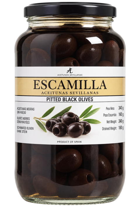 Escamilla Black Olives, Pitted, 930g