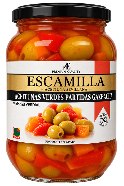 Escamilla Gazpacha Crushed Marinated Green Olives 835g