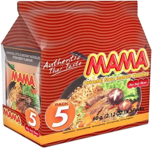 MAMA 5 PAKK NUDLER BIFF M/RISOLJE