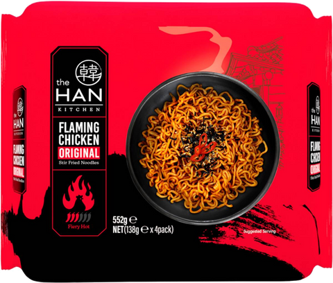 The Han Kitchen Flaming Chicken Ramen 4-pack 552g