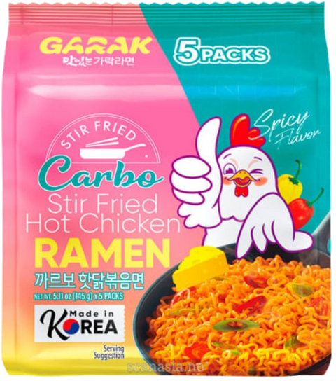 Garak Carbo Hot Chicken Ramen 5-pack 725g